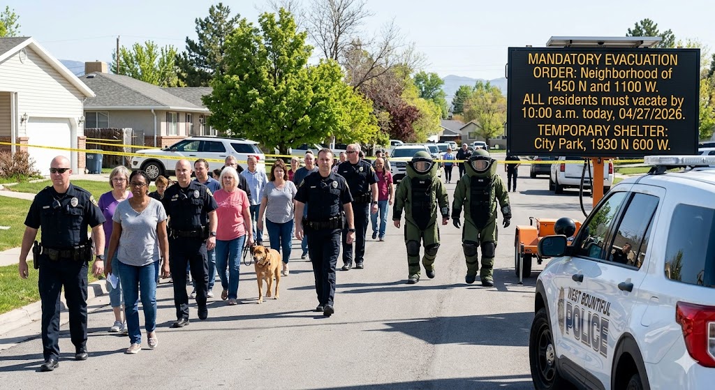 West Bountiful Mandatory Evacuation order from 9am for about 3 hours